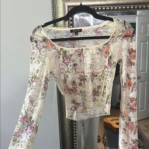 DollsKill Delia’s floral lace bell sleeve corset